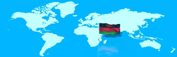 Planeta Terra Bandeira 3D com o vento Malawi — Fotografia de Stock