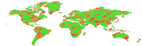 Mappa Terra 3D con varie texture colorate — Foto Stock