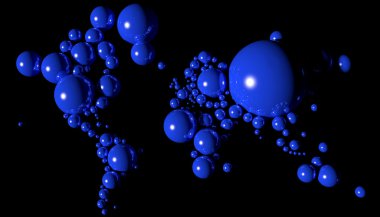 Geometrik şekiller ve farklı malzemelerle 3D Dünya Haritası