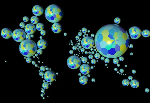 Mapa 3D Tierra con formas geométricas y diferentes materiales — Foto de Stock