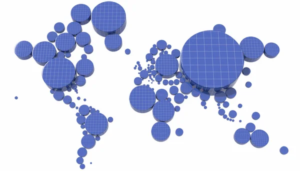 Mapa 3D Tierra con varios cilindros y materiales — Foto de Stock