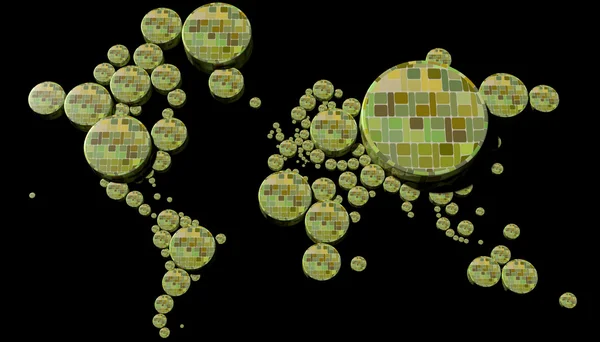Mappa 3d jorden med flera cylindrar och material — Stockfoto