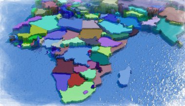 Form ve renk ile 3D Dünya Haritası