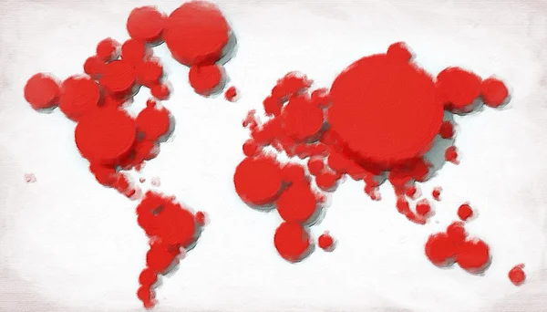 Карта 3D Земля з формами і кольорами — стокове фото