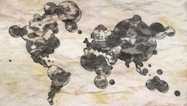 Map 3D Earth with forms and colors clipart