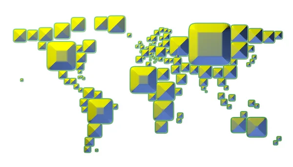 Карта Колір Землі 3D з квадратними формами — стокове фото