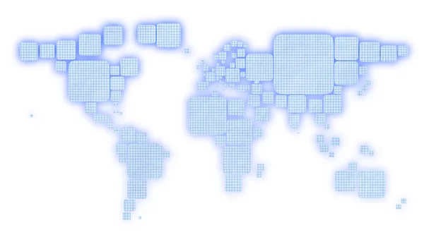 Dünya harita 3d renkli kare şekilleri ile — Stok fotoğraf