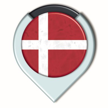 bayrak Danimarka ile 3D düğmesini