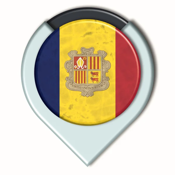 3D button with flag Andorra — Stock Photo, Image