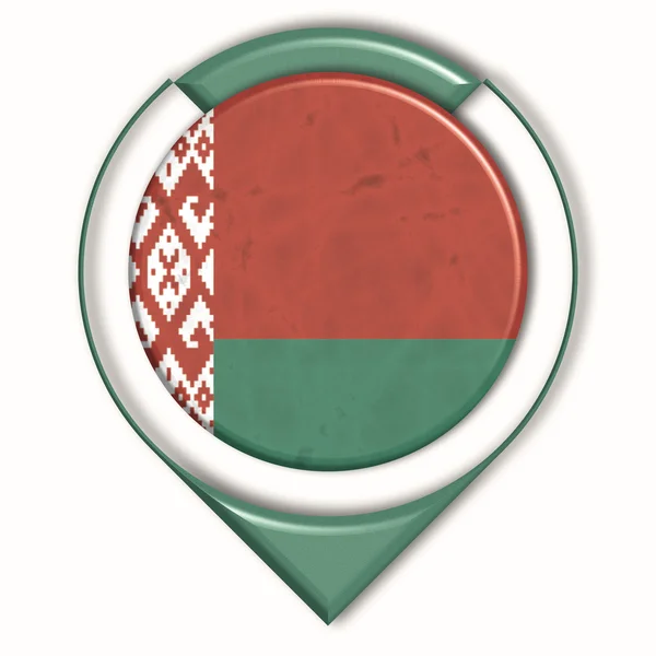 Κουμπί 3D με σημαία τη Λευκορωσία — Φωτογραφία Αρχείου