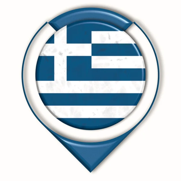 3D button with flag Greece — Stock Photo, Image