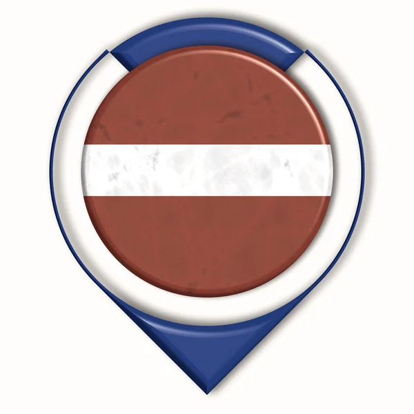 3D кнопка с флагом Латвии — стоковое фото