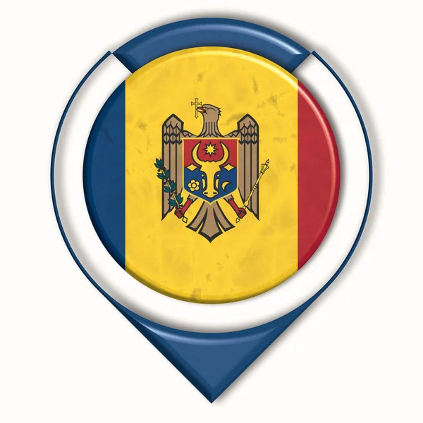 Κουμπί 3D με σημαίας Μολδαβίας — Φωτογραφία Αρχείου