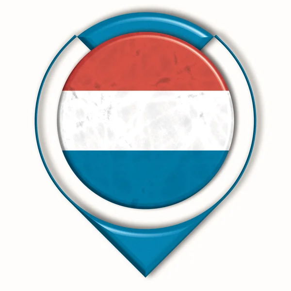 Przycisk 3D z flagi Luksemburga — Zdjęcie stockowe