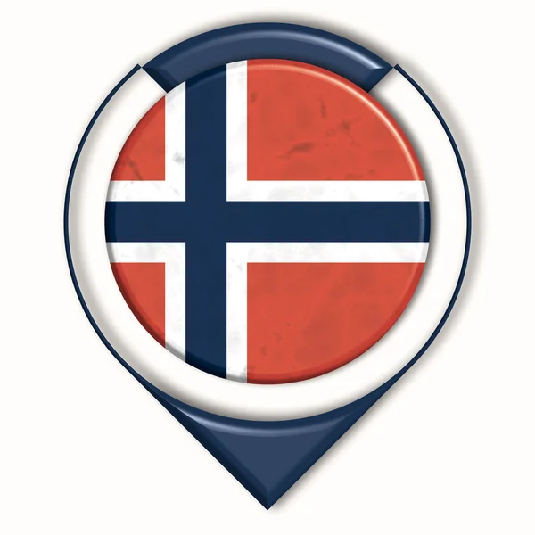 3D кнопка с флагом Норвегии — стоковое фото