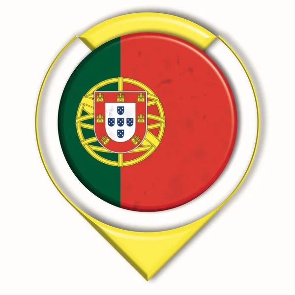 Botón 3D con bandera Portugal — Foto de Stock