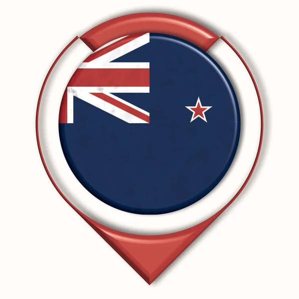 フラグ ニュージーランドと 3 d ボタン — ストック写真