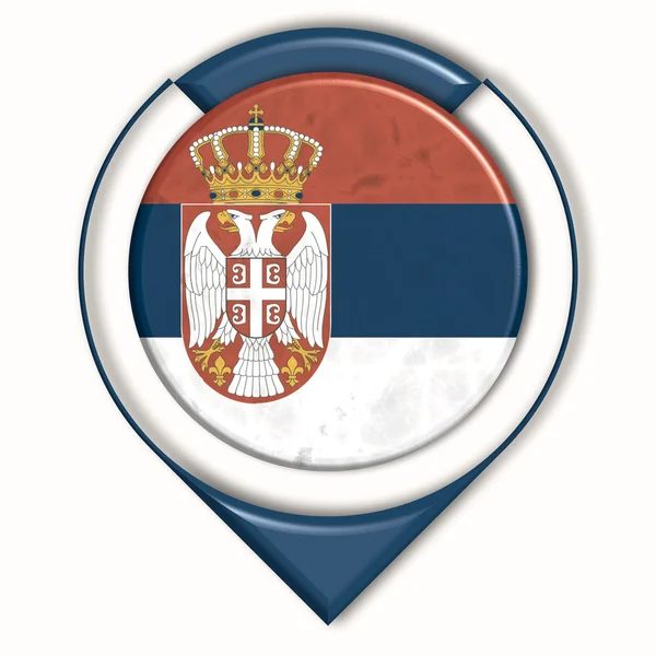 3D knop met vlag Servië — Stockfoto