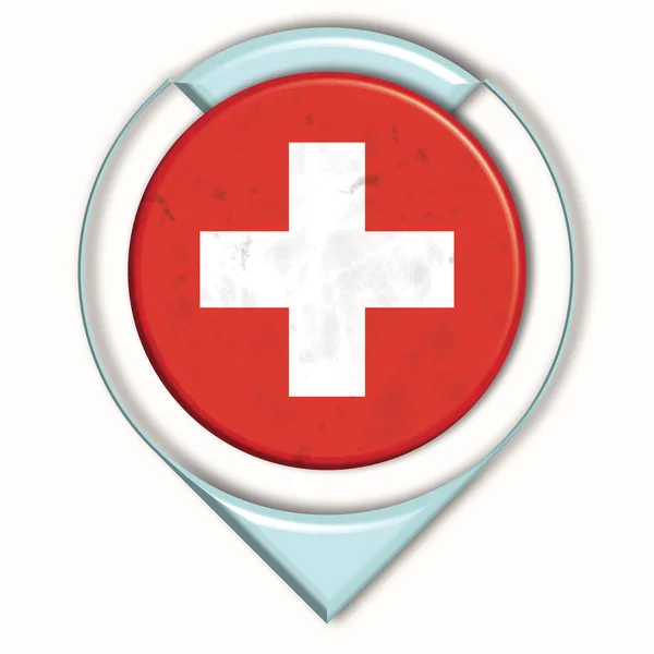 3D button with flag Switzerland — Stock Photo, Image