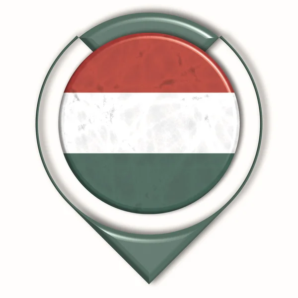 Bayrak Macaristan ile 3D düğmesini — Stok fotoğraf