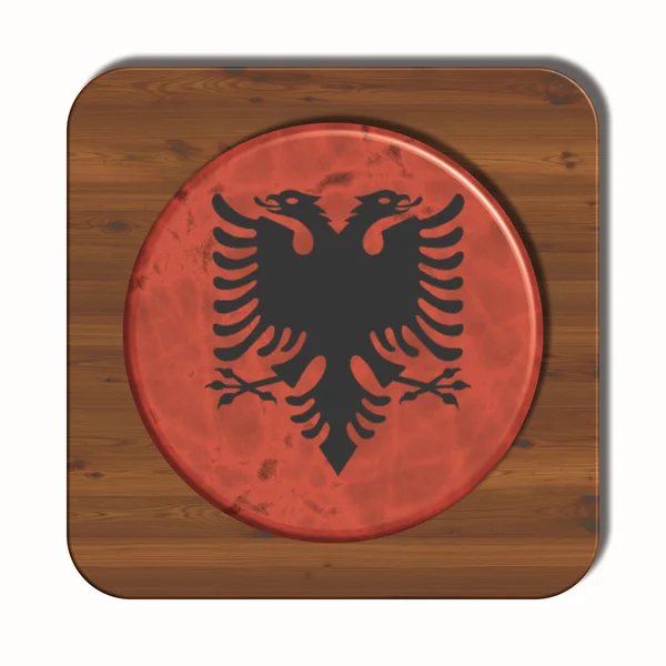 3D button with flag Albania — Stock Photo, Image