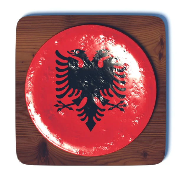 Pulsante 3D con bandiera Albania — Foto Stock