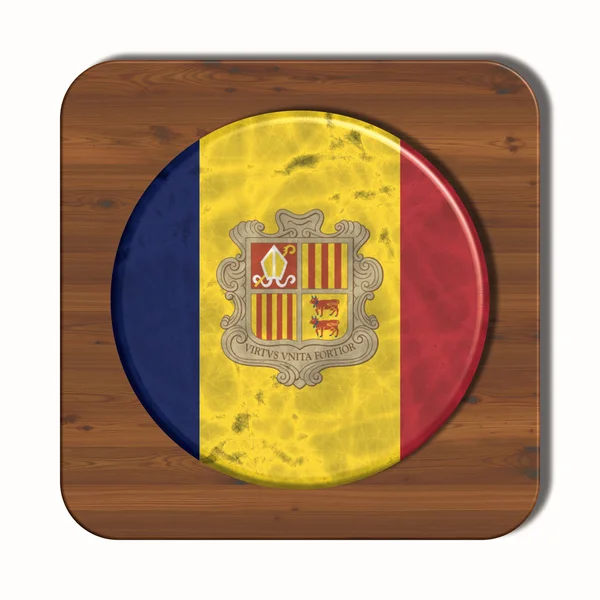 3D button with flag Andorra — Stock Photo, Image