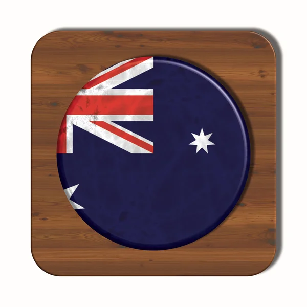 国旗オーストラリアと 3 d ボタン — ストック写真