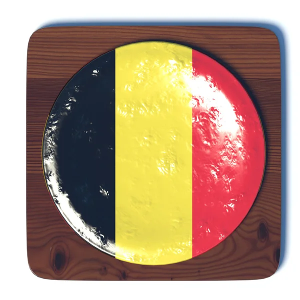 3D button with flag Belgium — Stock Photo, Image