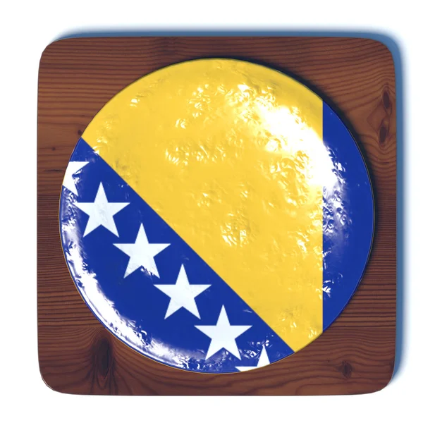 旗ボスニア ヘルツェゴビナと 3 d ボタン — ストック写真