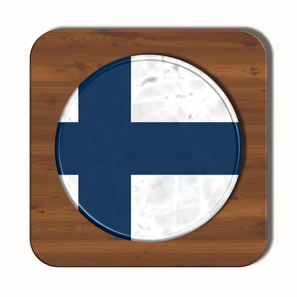 3D button with flag Finland — Stock Photo, Image