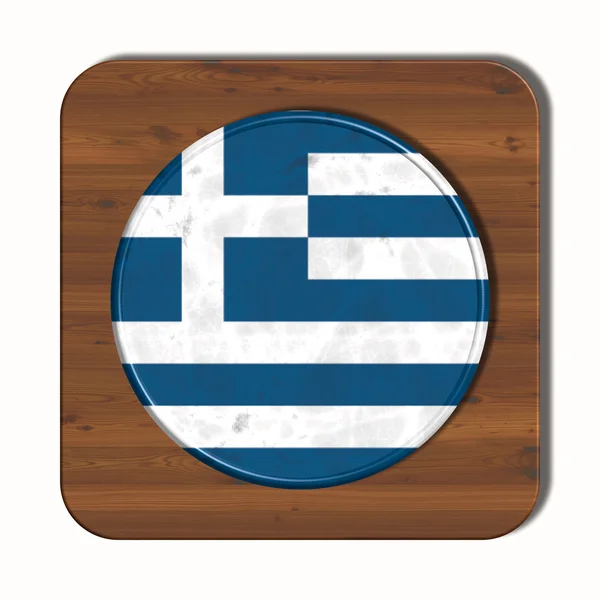 3D button with flag Greece — Stock Photo, Image