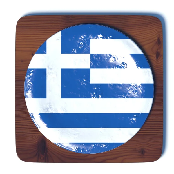 3D button with flag Greece — Stock Photo, Image