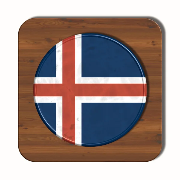 Botón 3D con bandera Islandia —  Fotos de Stock