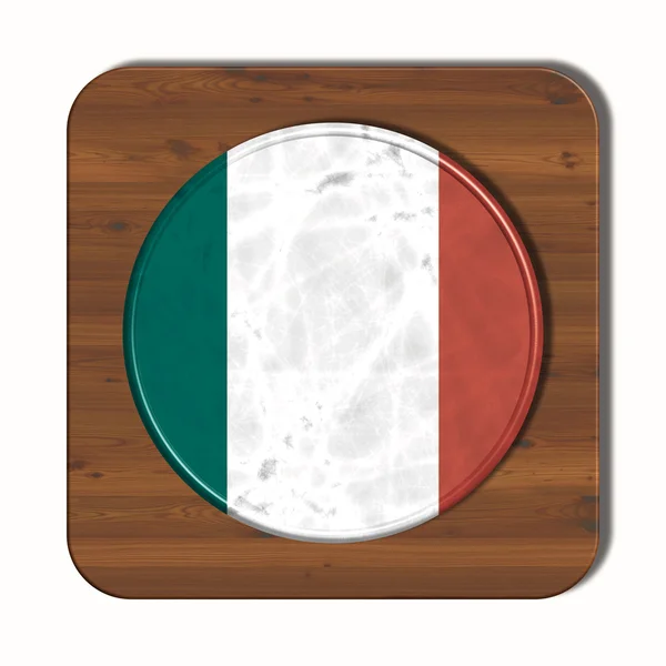 Przycisk 3D z flaga Włochy — Zdjęcie stockowe
