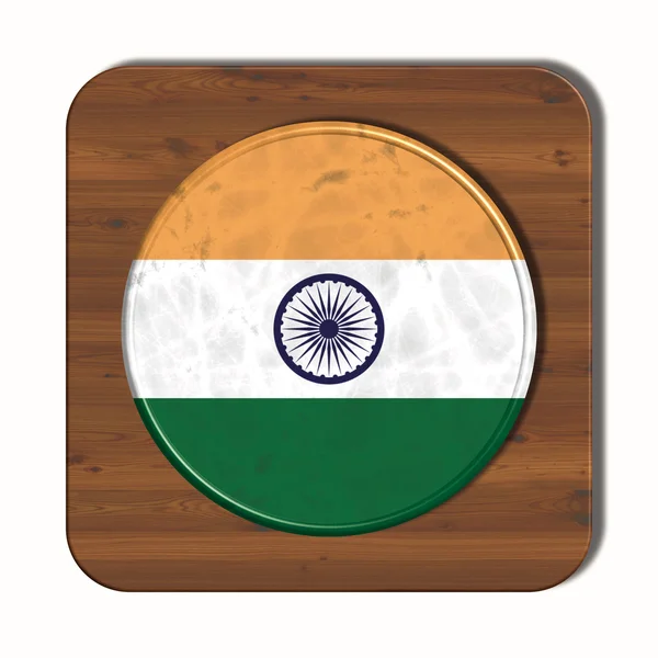 3D-knap med flag Indien - Stock-foto