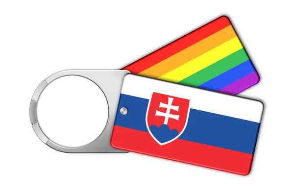 Brelok z flagi Słowacji i pokoju — Zdjęcie stockowe