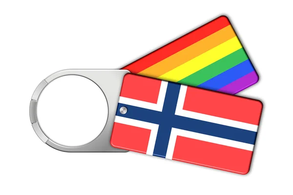 Brelok z flagi Norwegii i pokoju — Zdjęcie stockowe
