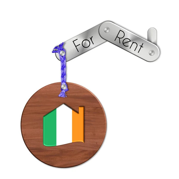 Gadget çelik ve ahşap kiralık İrlanda için ulus ve ev sembolü ile — Stok fotoğraf