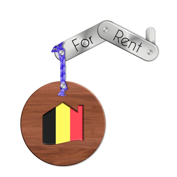 国と家賃ベルギーの家のシンボルとガジェット鋼と木材 — ストック写真