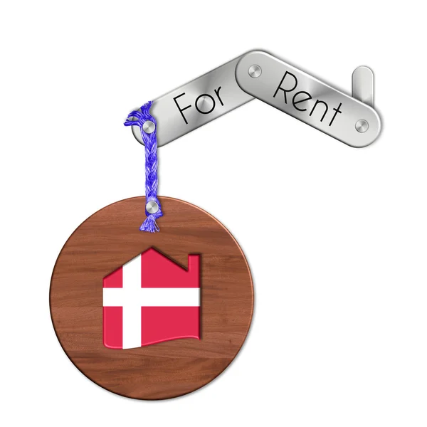デンマークの家賃のための国家と家のシンボルとガジェット鋼と木材 — ストック写真