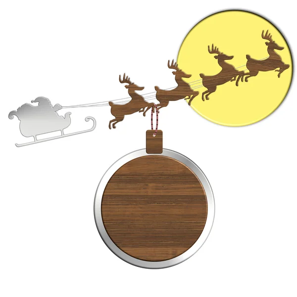 サンタ クロースのトナカイとクリスマス鋼と木材で安物の宝石 — ストック写真