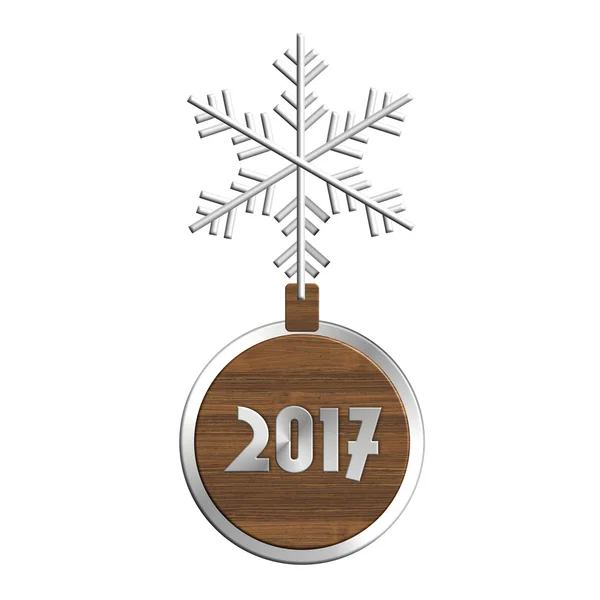 Símbolo de nieve 2017 acero y madera — Foto de Stock