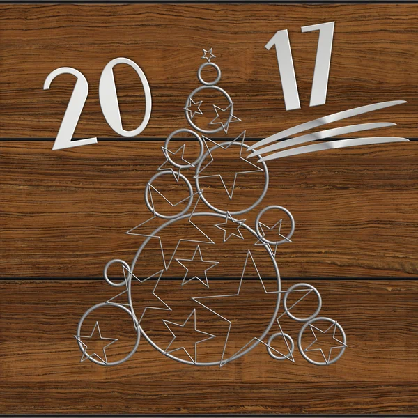 Árbol de Navidad 2017 acero y madera — Foto de Stock
