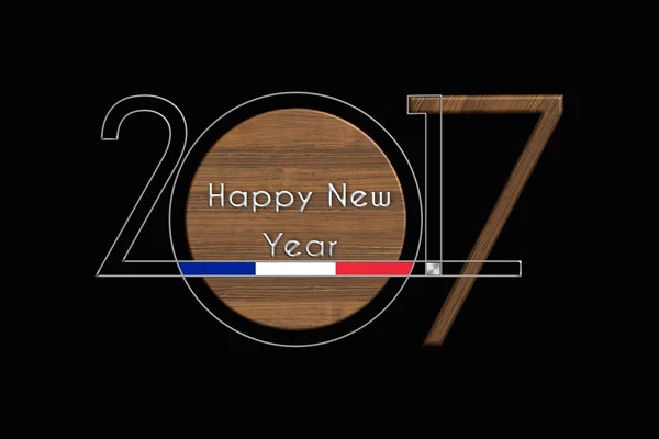 Bonne année 2017 France acier et bois — Photo