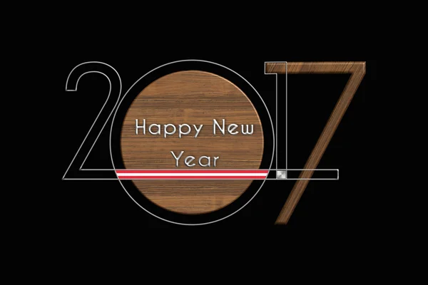 Feliz Ano Novo 2017 Áustria aço e madeira — Fotografia de Stock