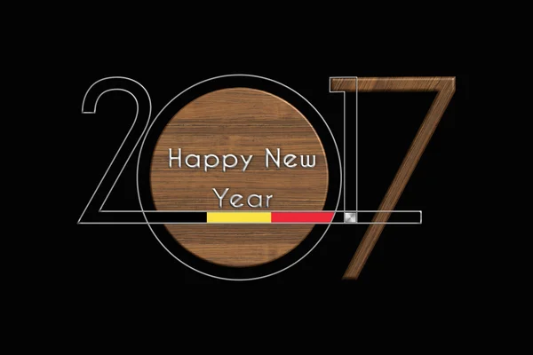 Bonne année 2017 Belgique acier et bois — Photo