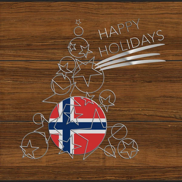 Feliz Natal Árvore de Natal feita de aço e madeira Noruega — Fotografia de Stock
