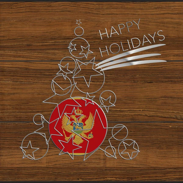 幸せな休日のクリスマス ツリー製鋼と木材モンテネグロ — ストック写真