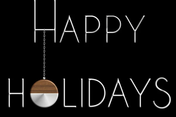 Kerstbal Happy Holidays in staal en hout — Stockfoto